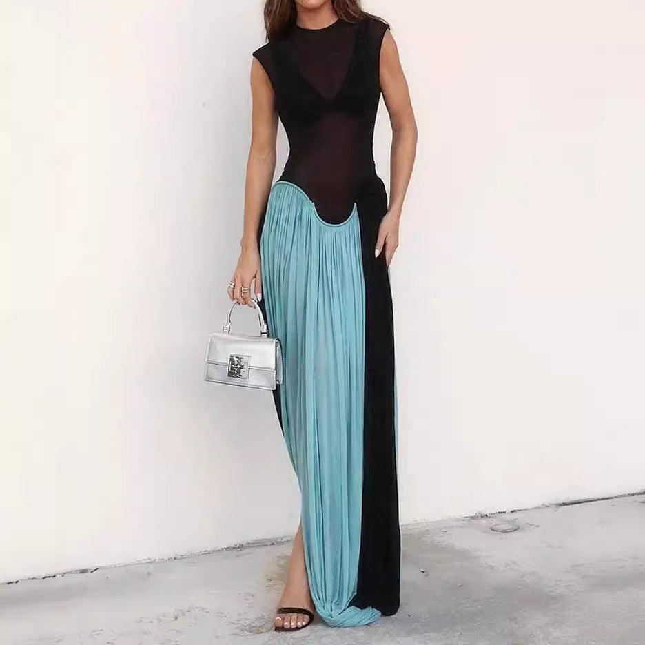 Women's Glamorous Maxi Dress with Knot Design and High Slit Lune London