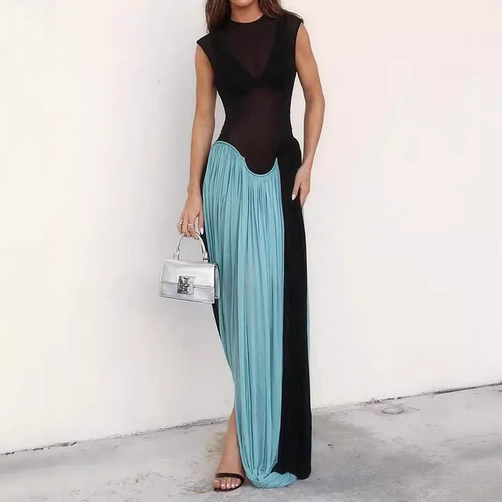 Women's Glamorous Maxi Dress with Knot Design and High Slit Lune London