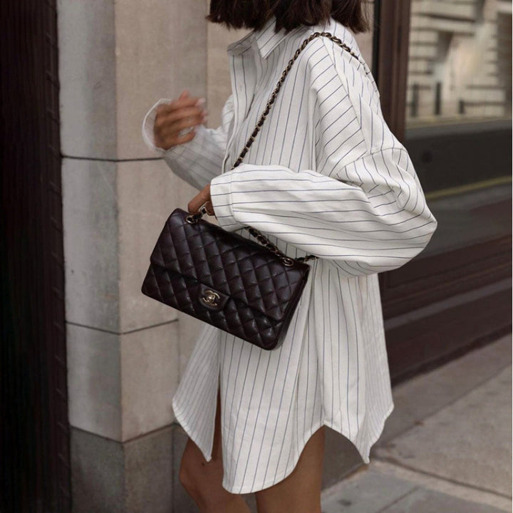 Oversized striped shirt dress for women Lune London