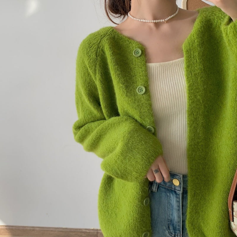 Cardigan en tricot confortable pour femme avec patte de boutonnage et coupe large Chic & Stil