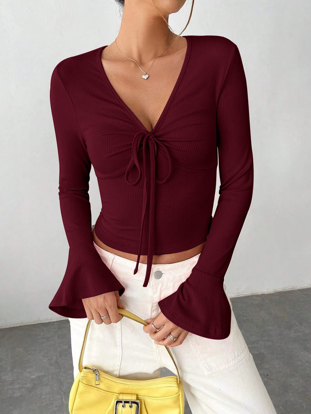 Long sleeve blouse for women with tie and wide sleeves Lune London