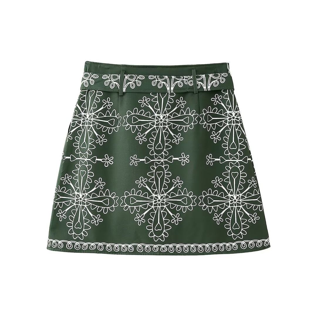 Wrap skirt for women with floral print and adjustable belt Lune London