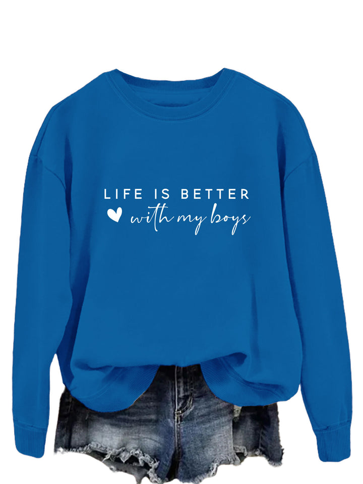 Pull femme confortable à col rond avec impression inspirante Chic & Stil