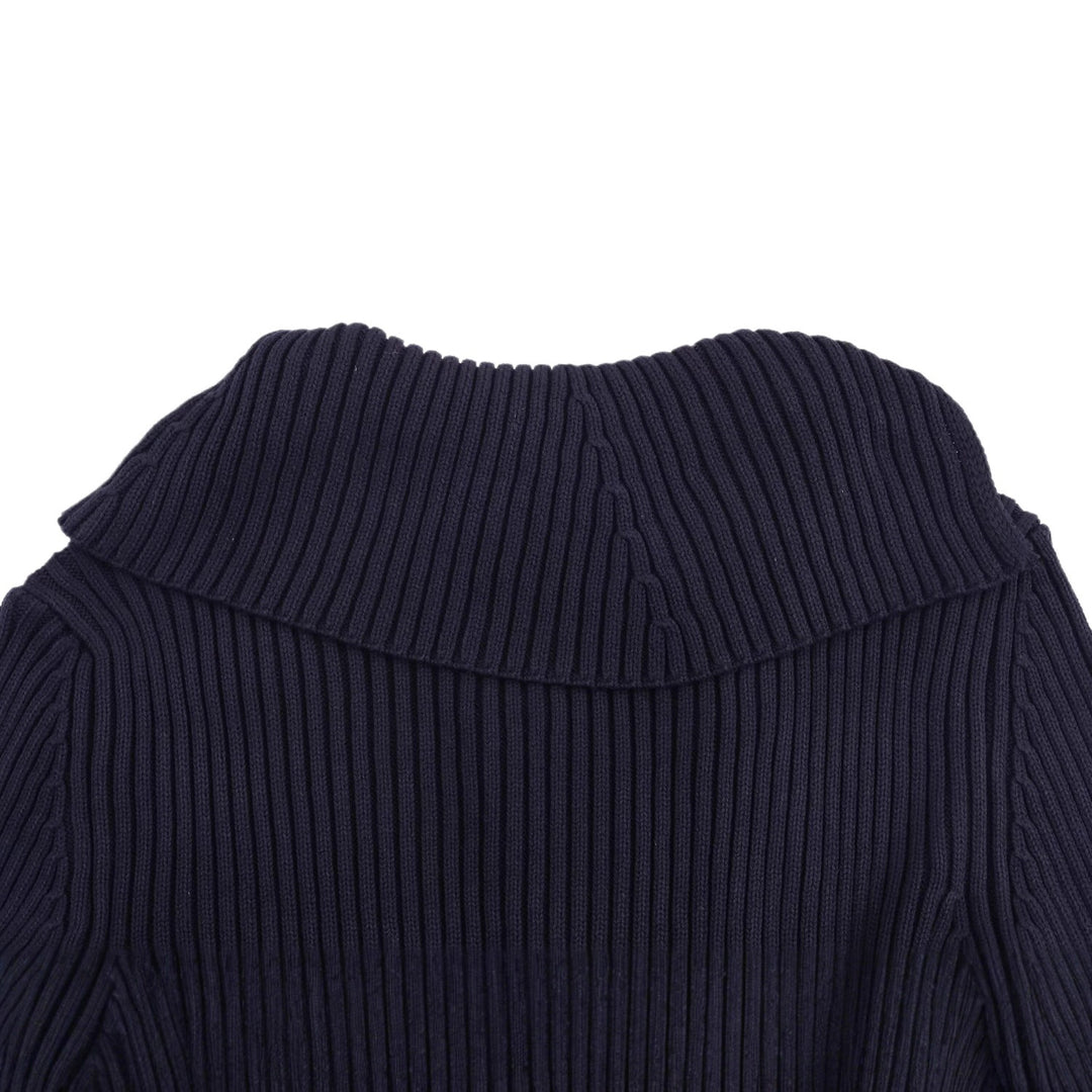 Knit jacket for women with wide collar and asymmetrical zipper Lune London