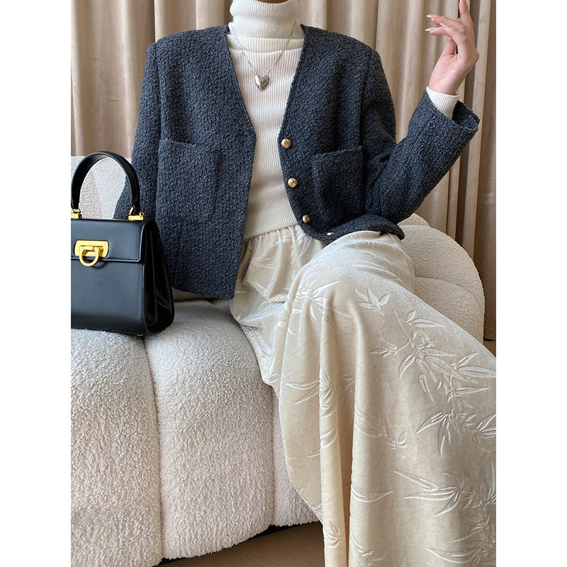 Women's stylish bouclé jacket with button details Chic & Stil