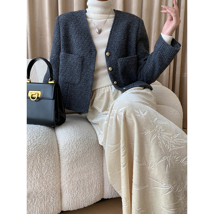 Women's stylish bouclé jacket with button details Chic & Stil