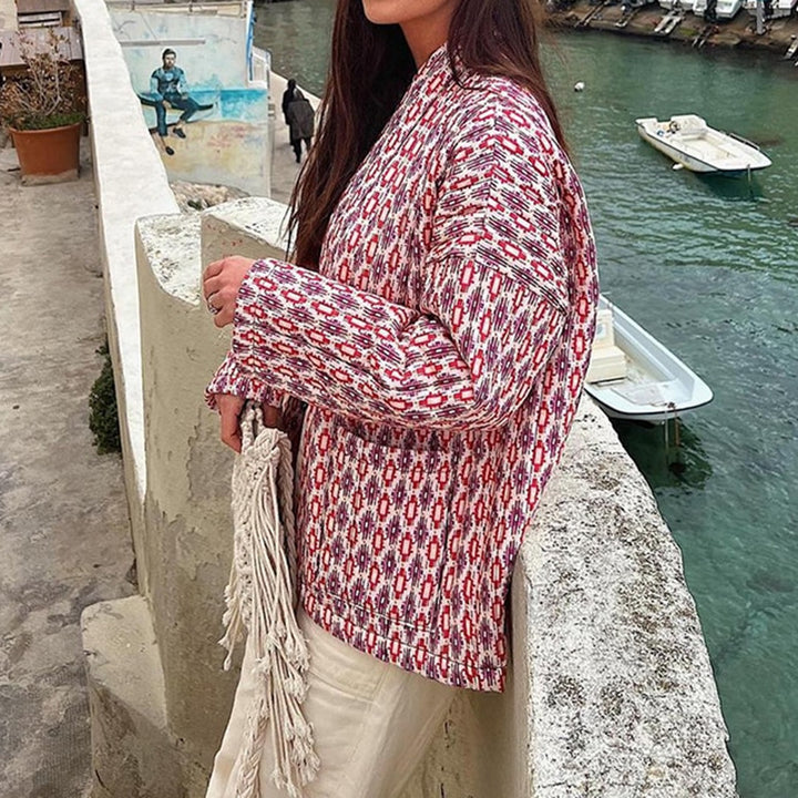 Veste matelassée pour femmes avec motif graphique unique Chic & Stil