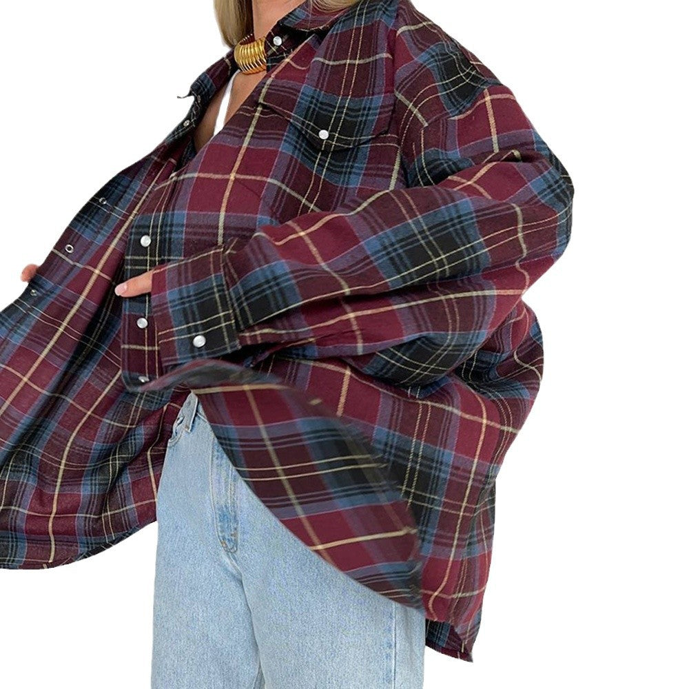 Oversized square shirt for women with draped cut and snap details Lune London