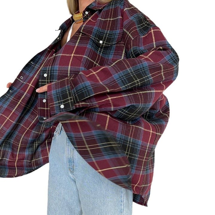 Oversized square shirt for women with draped cut and snap details Lune London