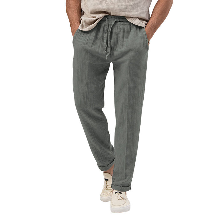 Casual linen pants for men with elastic waist and side pockets Lune London