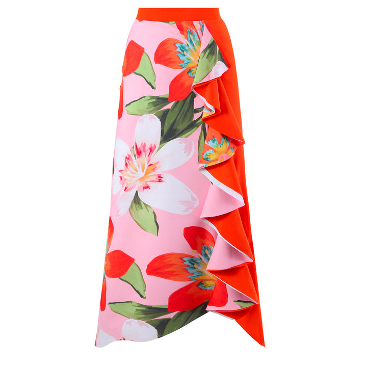 Women's swimsuit with a creative floral design and an elegant wrap skirt Lune London