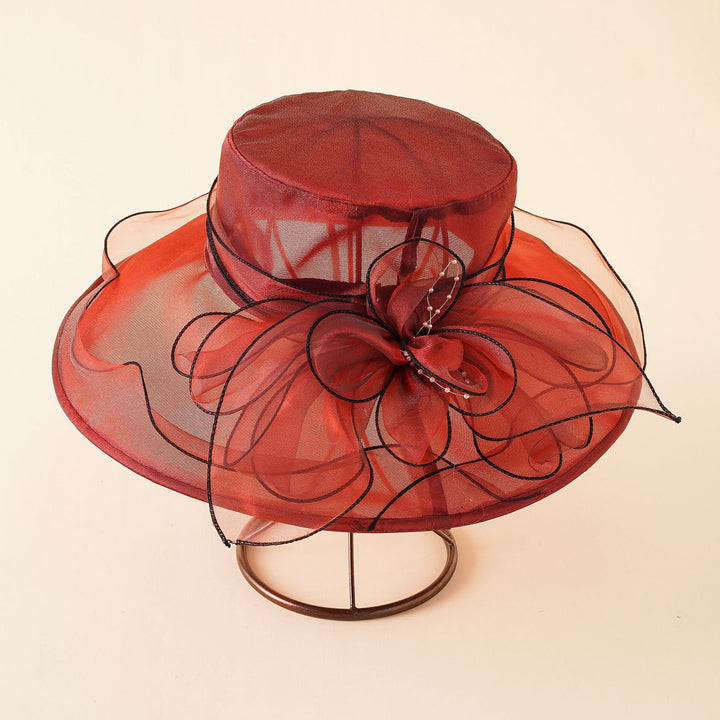 Ladies Elegant Sun Hat with Fine Mesh Structure and Romantic Bow Elements Lune London