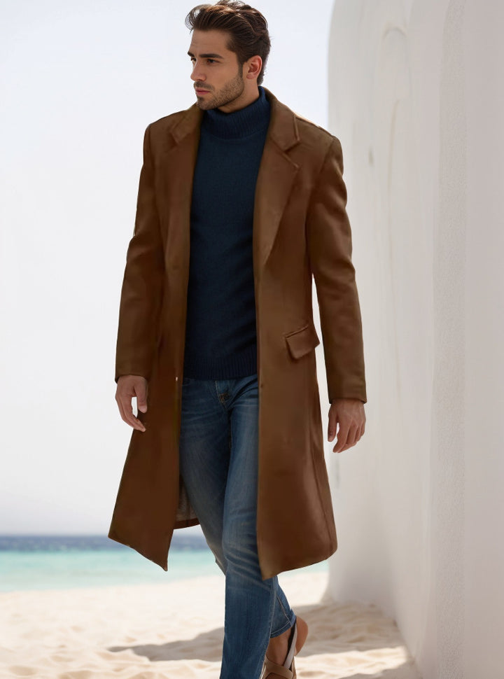 Elegant classic long coat for men Lune London