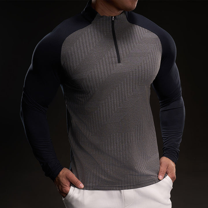 Men's Long Sleeve Sports Top with High Collar Lune London