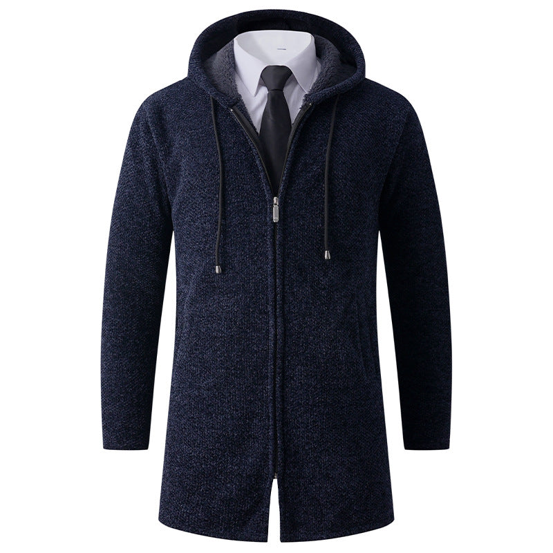 Casual hoodie jacket for men with exposed zipper and practical hood Lune London