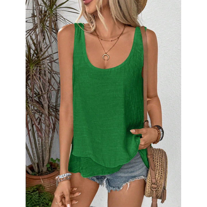 Women's casual linen top with wide neckline Lune London