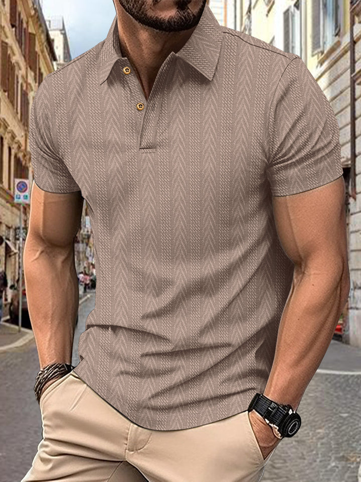 Trendy short-sleeved polo shirt for men with textured design Lune London