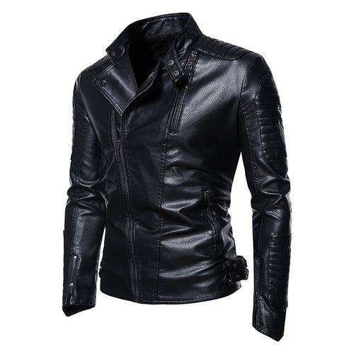 Men's motorcycle jacket with a modern design featuring sturdy zip pockets Lune London