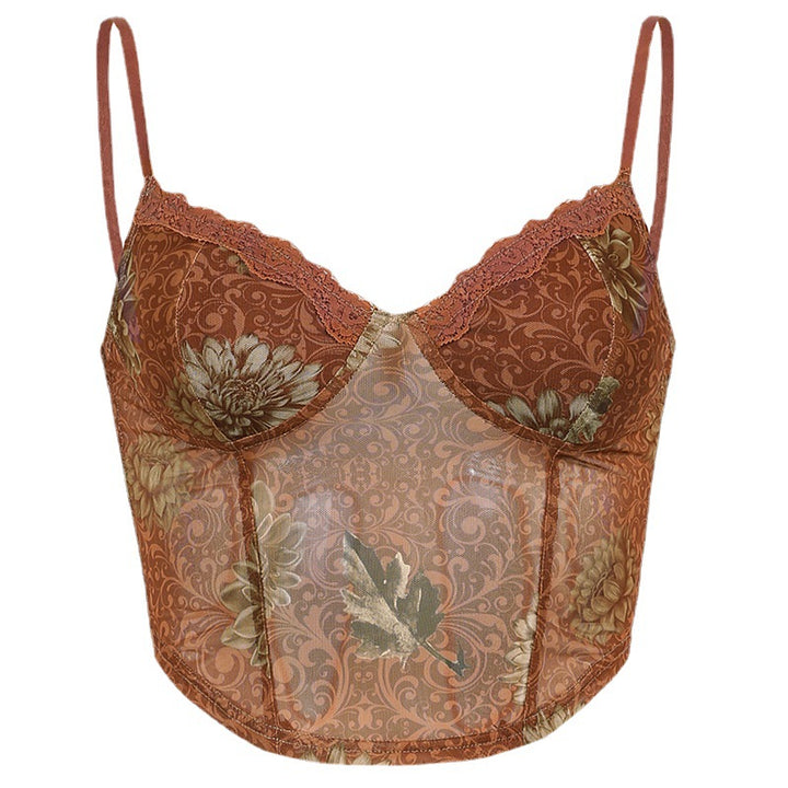 Ladies lace corset top with floral design and sophisticated cut Lune London