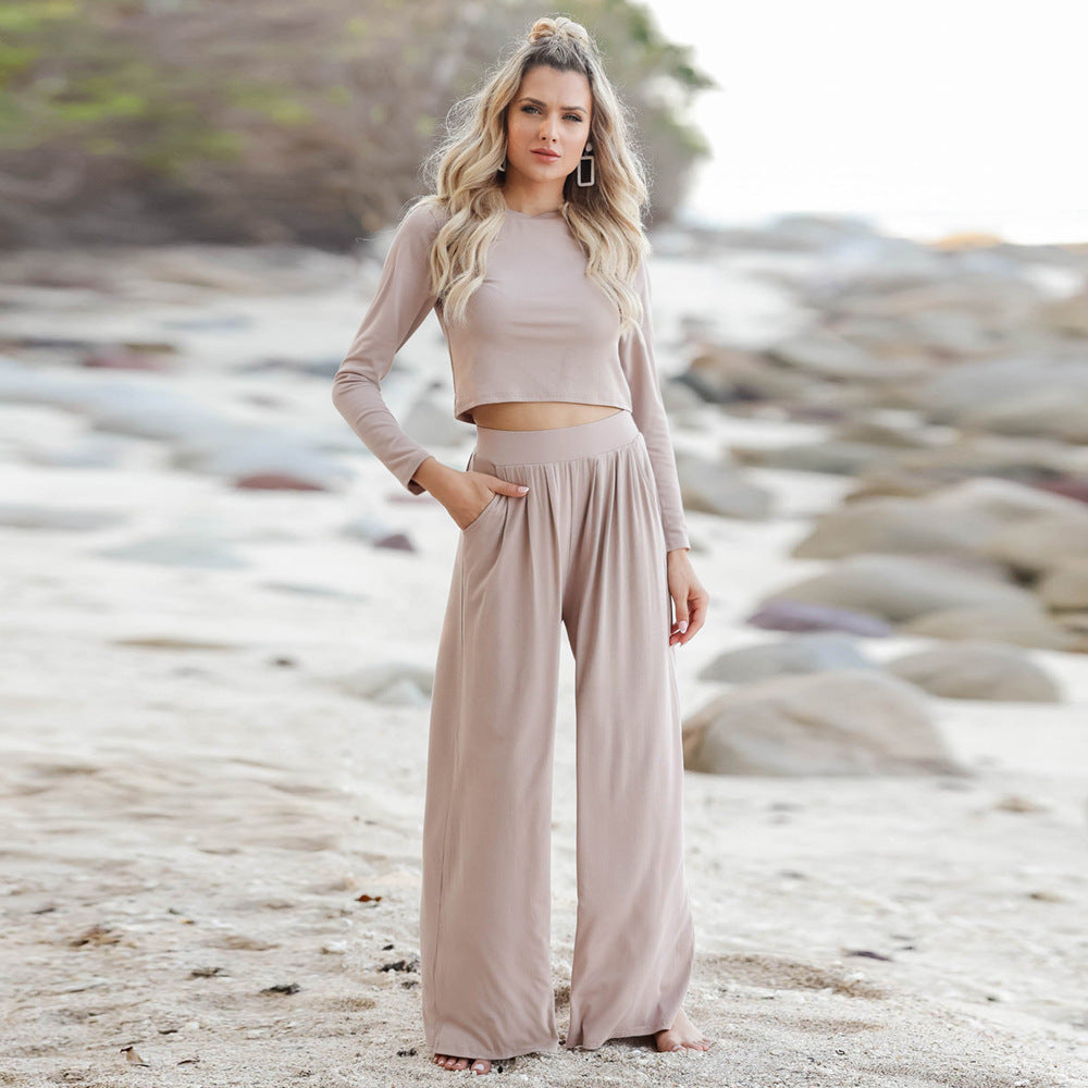 Women's jumpsuit with a wide leg cut and long sleeves Lune London