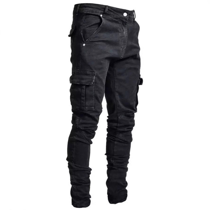 Men's Cargo Jeans with Multifunctional Pockets and Modern Slim-Fit Cut Chic Und Stil