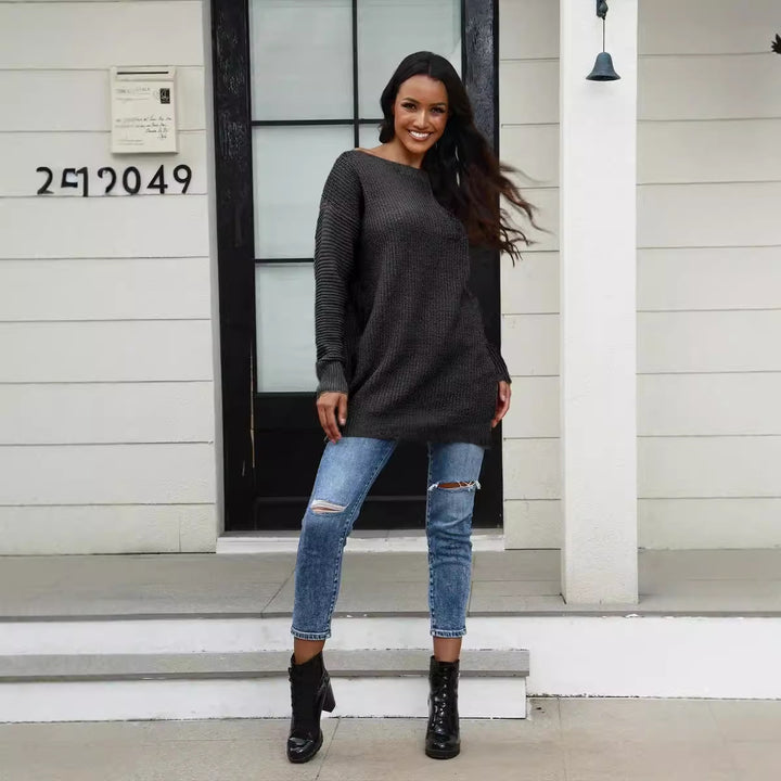 Pull en tricot pour femmes à coupe décontractée et surface structurée Chic & Stil