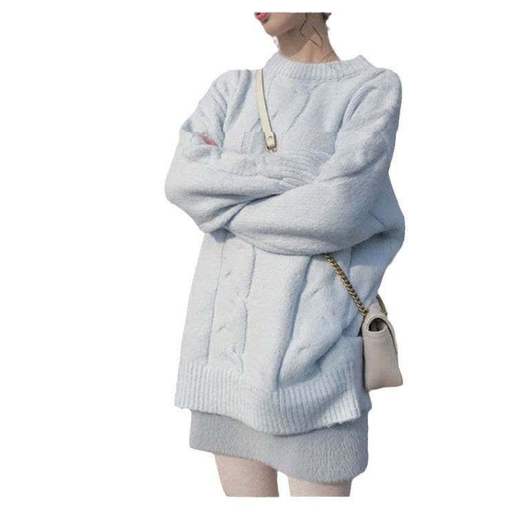 Pull en tricot épais pour femme avec un élégant motif en câble et une coupe décontractée Chic & Stil