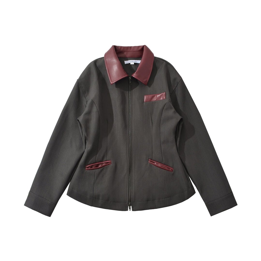 Lune London Women's Fashion Short Jacket with Leather Details