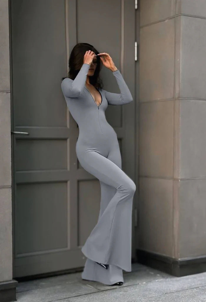 Women Sports Jumpsuit with Zip Closure and Fitted Cut Lune London