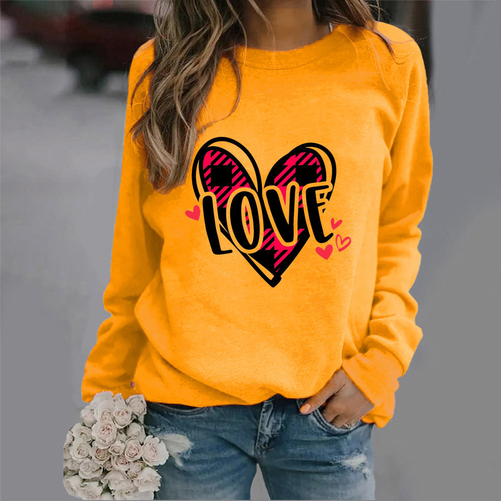 Sweat-shirt pour femmes avec design créatif de cœur et coupe décontractée Chic & Stil