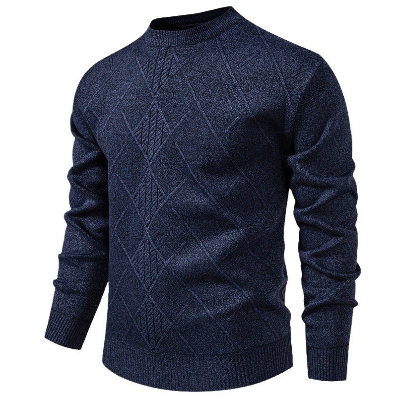 Fine knit sweater for men with relief pattern and round neck Lune London