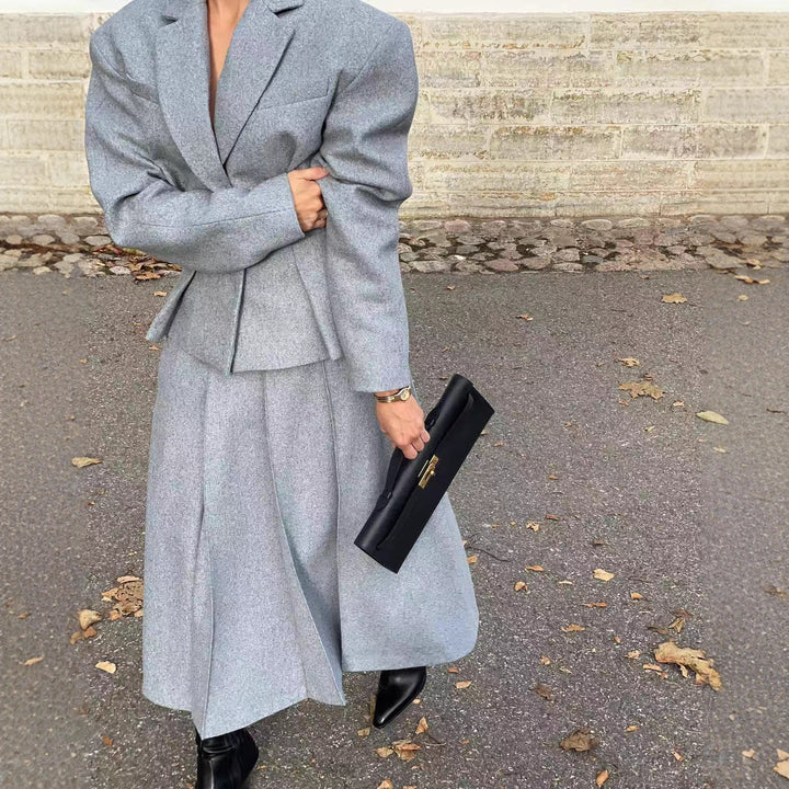 Elegant blazer set for women with chic skirt and feminine silhouette Lune London