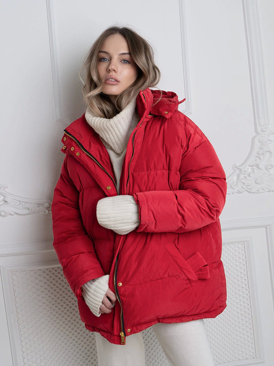 Lady Quilted Jacket with Hood and Side Pockets Lune London
