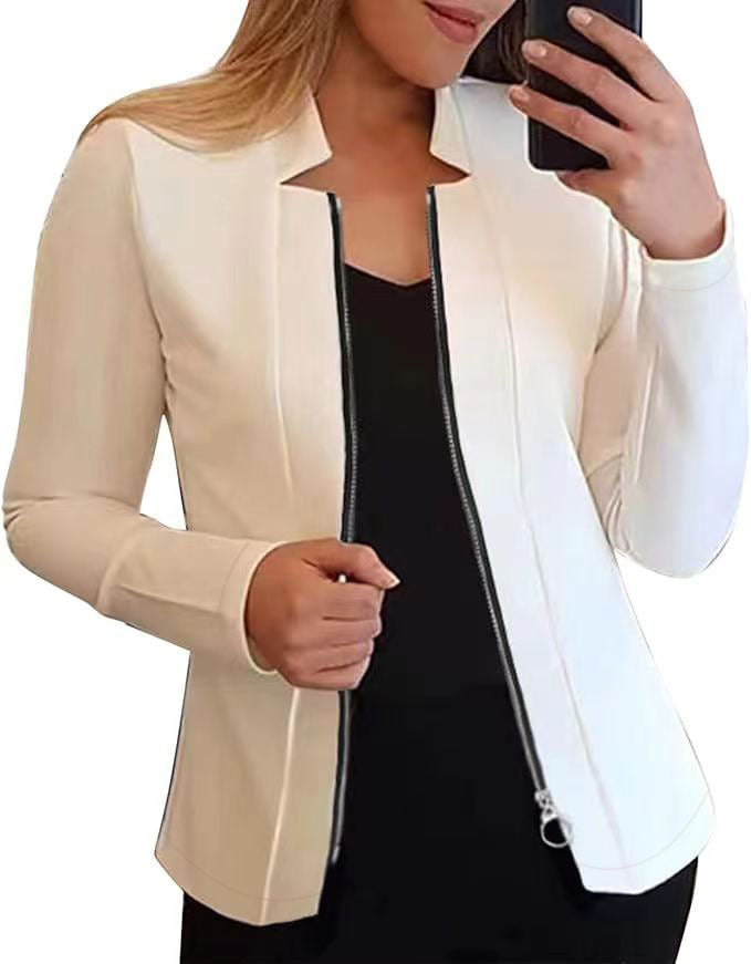 Women's biker jacket with innovative cut and practical zipper details Lune London