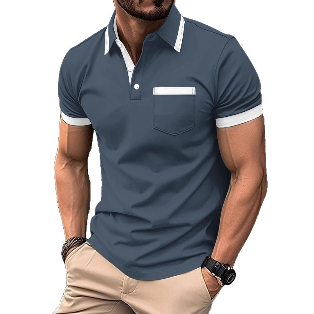 Men's modern polo with contrast collar Lune London