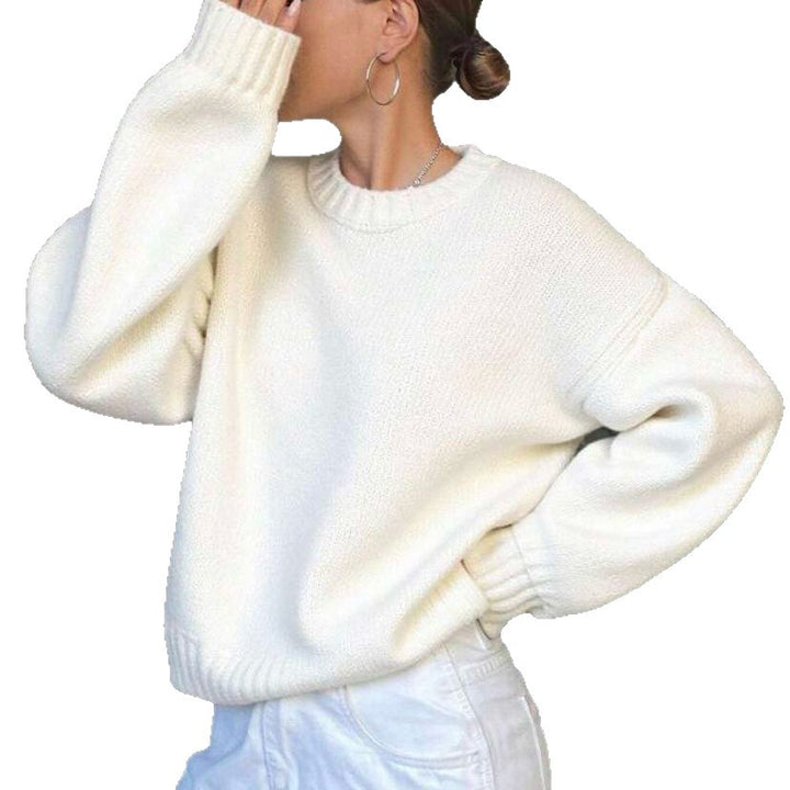 Women's casual oversized knit sweaters with round neck Lune London