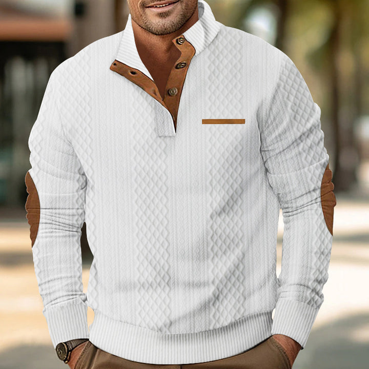 Knitted sweater for men with textured design and contrasting details Lune London