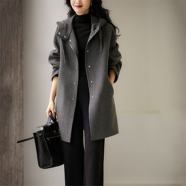 Ladies Fluid Transition Jacket with Hood and Snap Closure Lune London