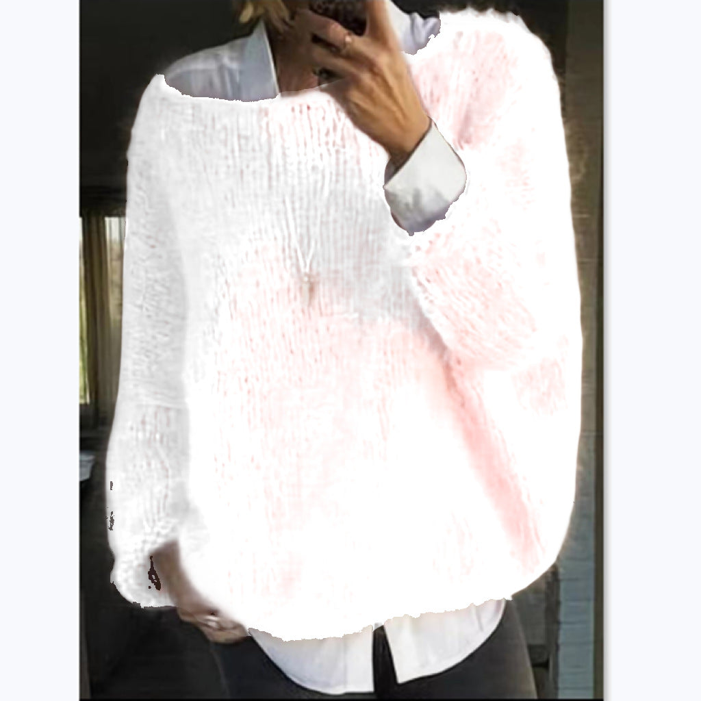 Women's Cozy Oversized Pullover with Boat Neck Lune London