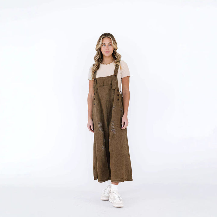 Women's Overalls with Fashionable Destroyed Details and Wide Fit Lune London