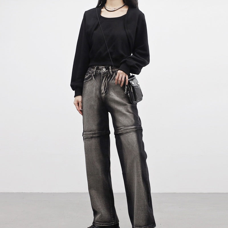Veste sweat cropped pour femmes avec manches douces Chic & Stil