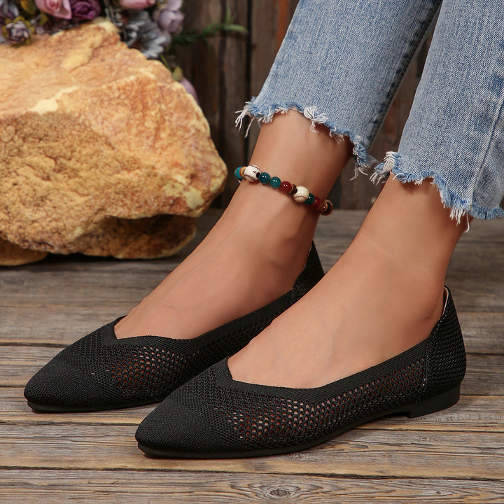 Women Pointed Toe Breathable Mesh Flats Lune London