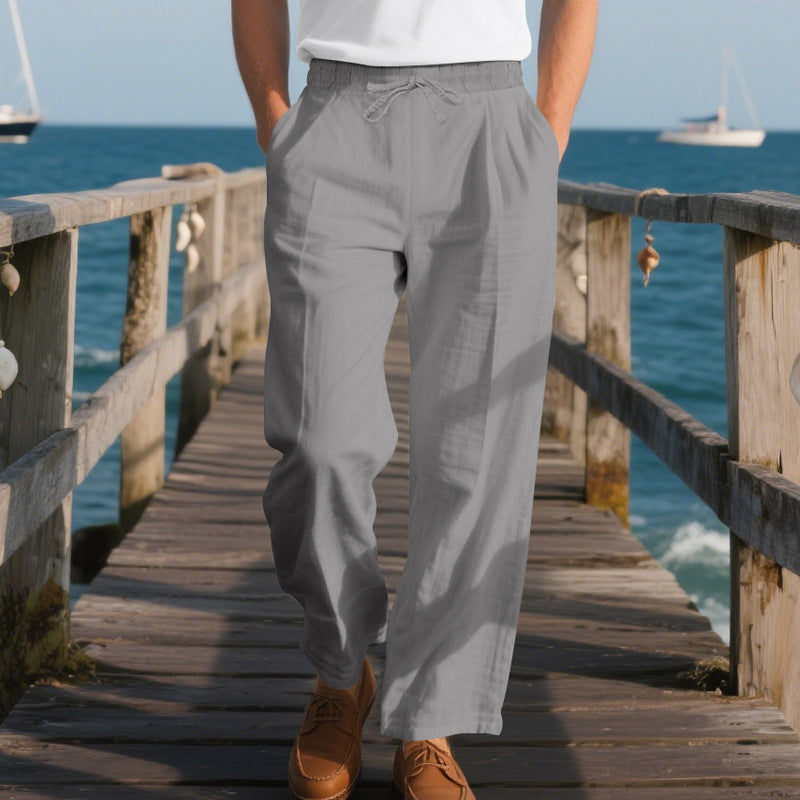 Casual beach pants for men with elastic waist and practical side pockets Lune London