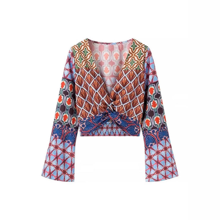 Wide printed pants for women with elastic waist and trendy design Lune London