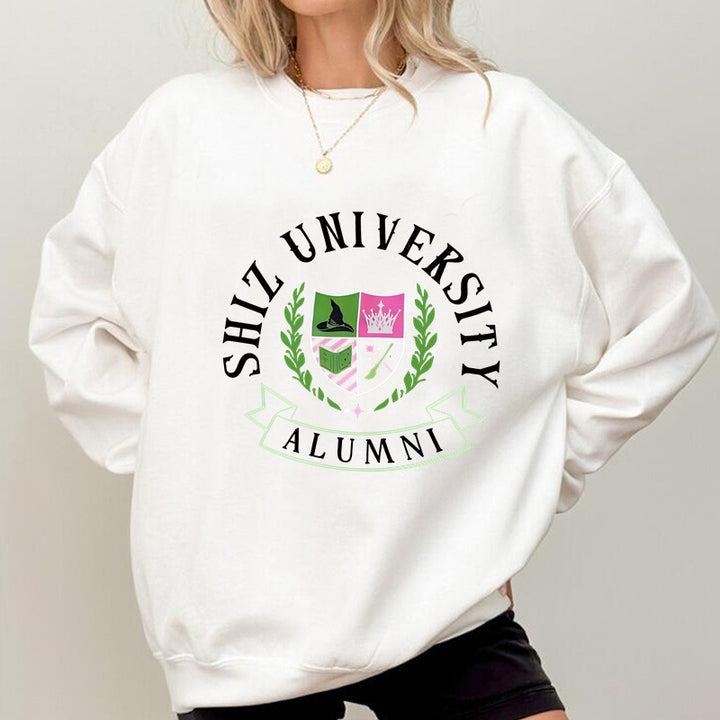 Sweatshirt surdimensionné pour femmes avec emblème universitaire et coupe décontractée Chic & Stil
