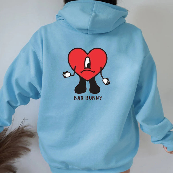 Hooded sweatshirt for women with creative heart pattern Lune London