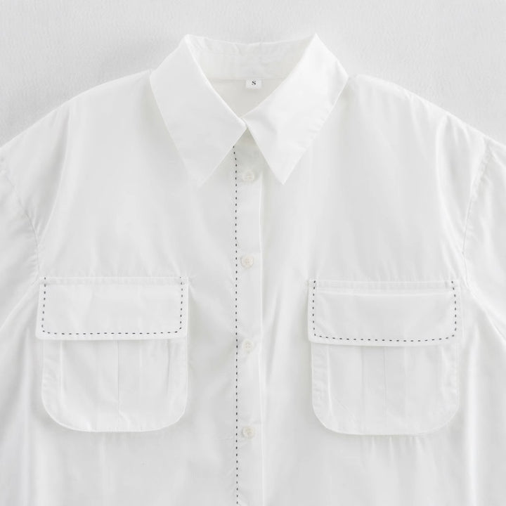 Women's shirt with a casual cut and practical chest pockets Lune London