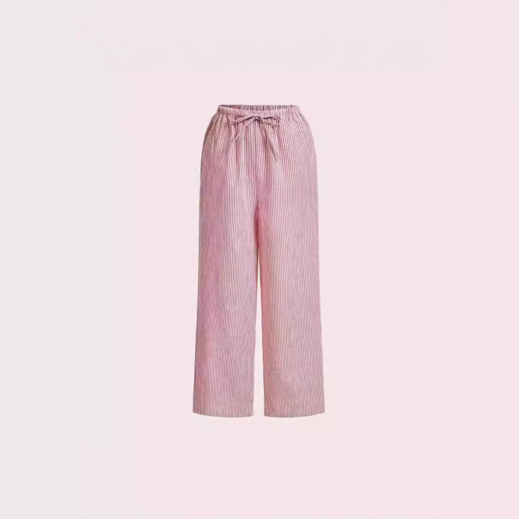 Casual summer trousers for women with side pockets and elastic waistband Lune London