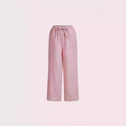 Casual summer trousers for women with side pockets and elastic waistband Lune London