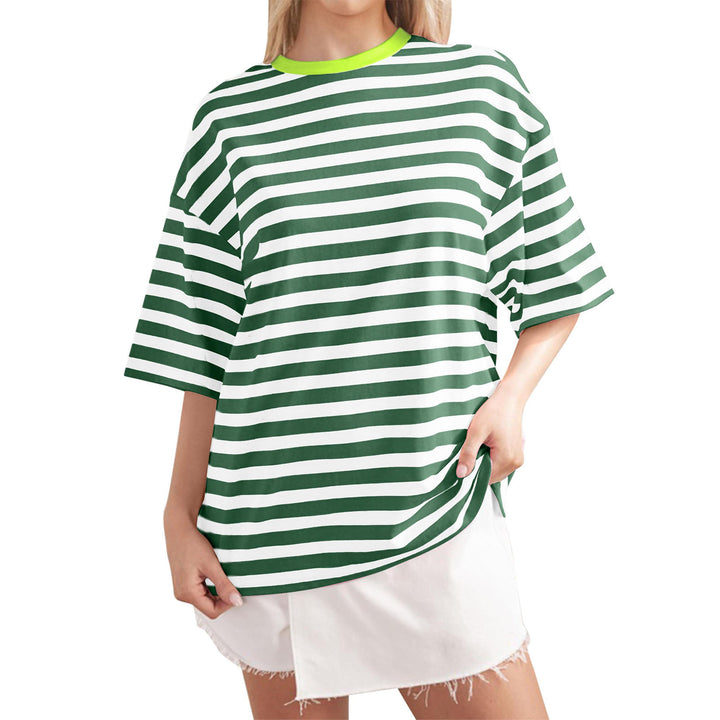 Casual oversized T-shirt for women with wide stripes Lune London